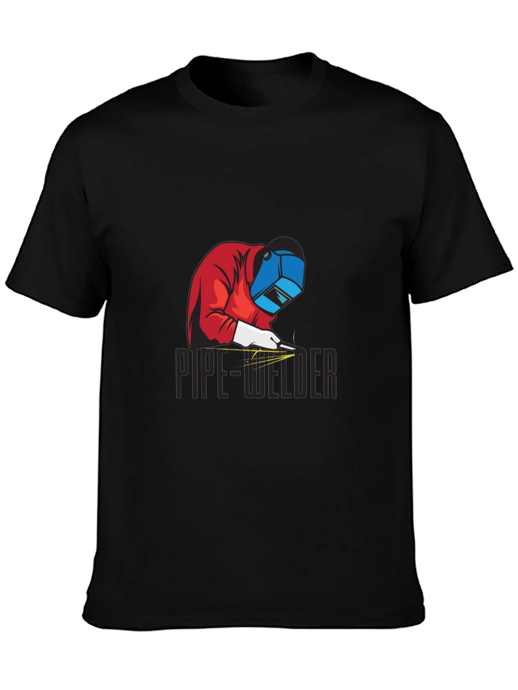 Pipe Welder Graphic Tee - Black Cotton T-Shirt product image 6