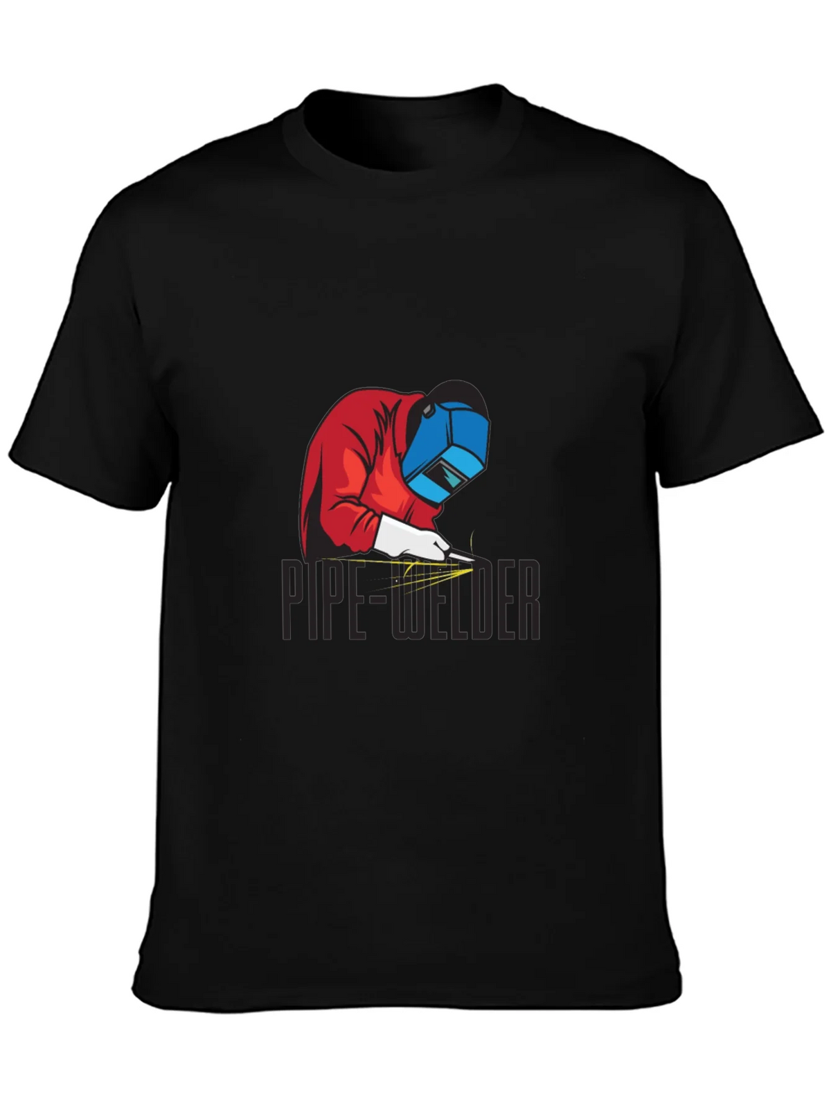 Pipe Welder Graphic Tee - Black Cotton T-Shirt product image 6
