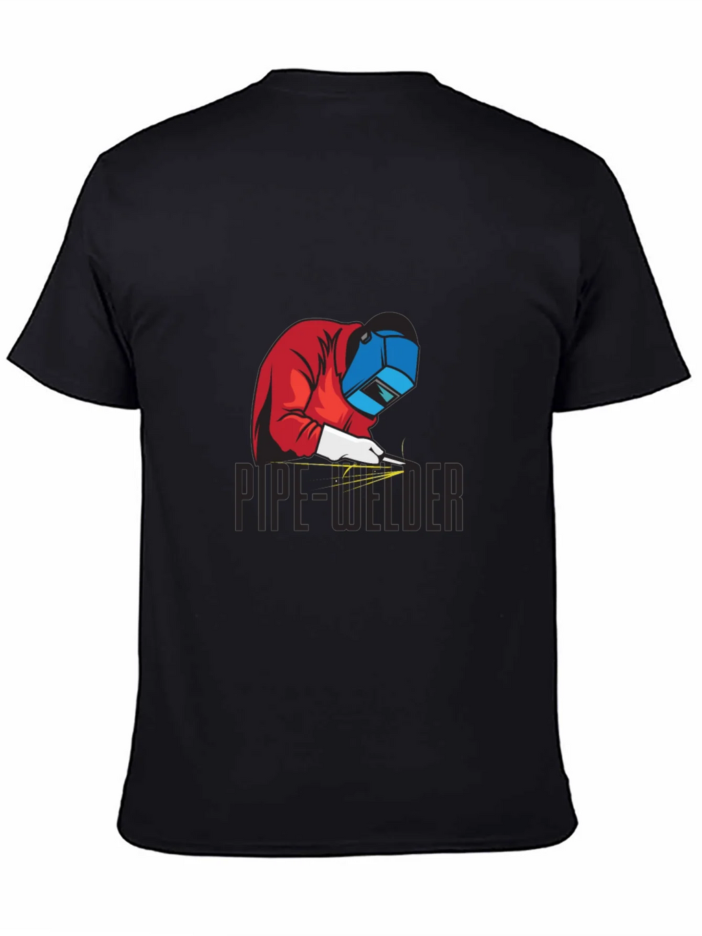 Pipe Welder Graphic Tee - Black Cotton T-Shirt product image 7