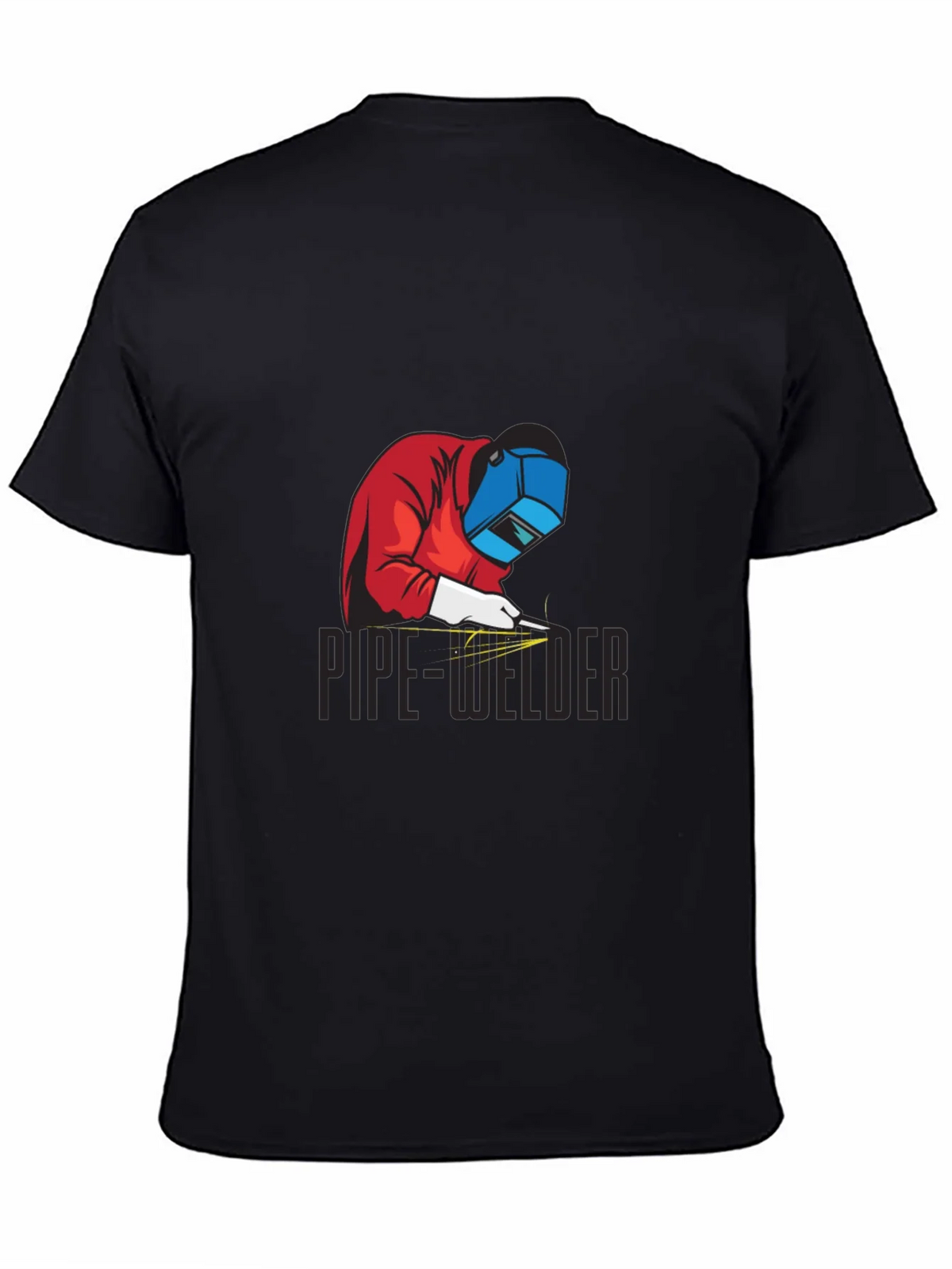 Pipe Welder Graphic Tee - Black Cotton T-Shirt product image 7