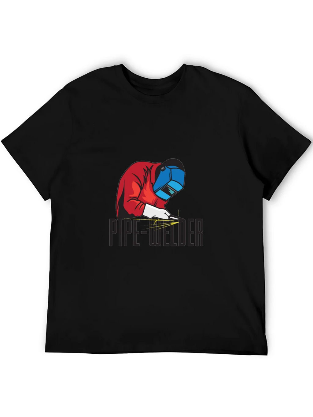 Pipe Welder Graphic Tee - Black Cotton T-Shirt product image 8