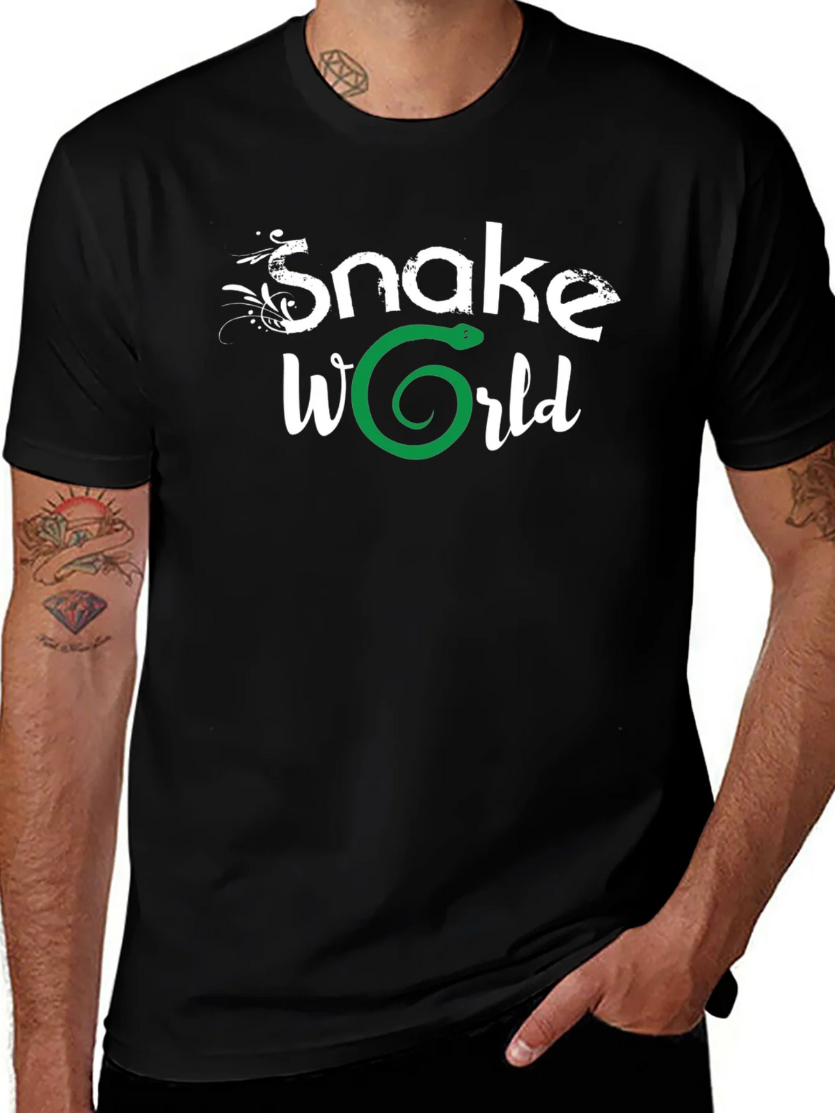 Snake World Graphic T-Shirt - Black product image 1