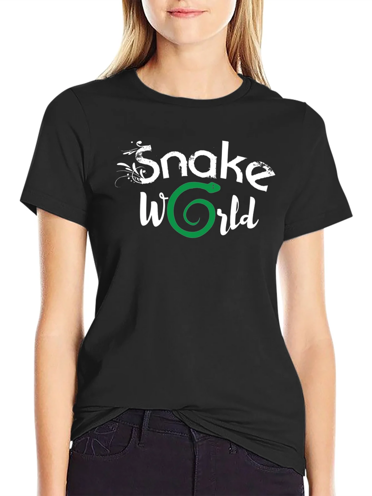 Snake World Graphic T-Shirt - Black product image 2