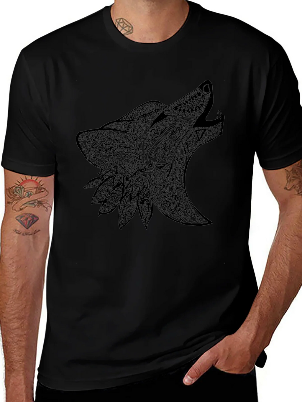 Black Wolf Design Graphic Tee product image 1