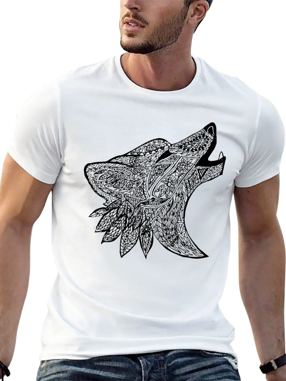Black Wolf Design Graphic Tee product image 12