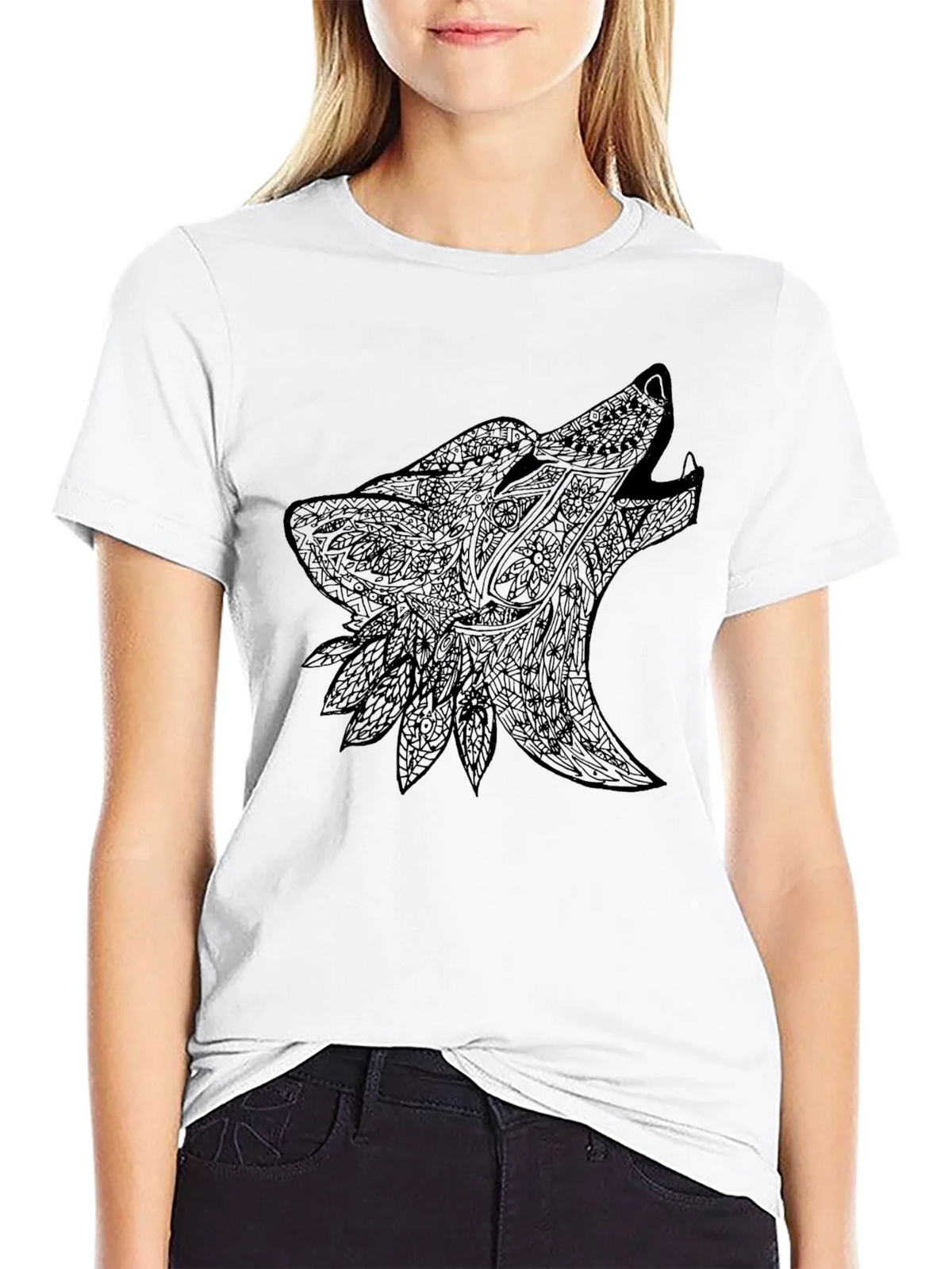 Black Wolf Design Graphic Tee product image 8