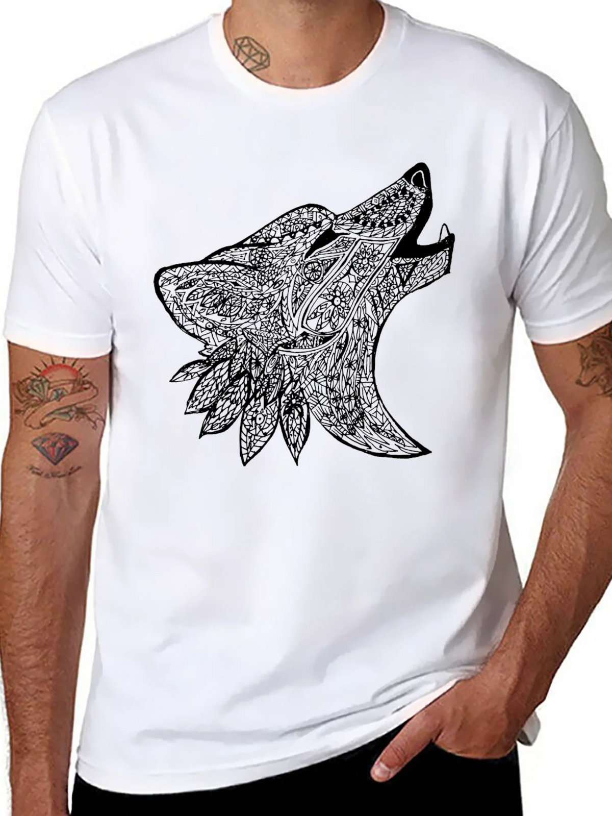 Black Wolf Design Graphic Tee product image 7