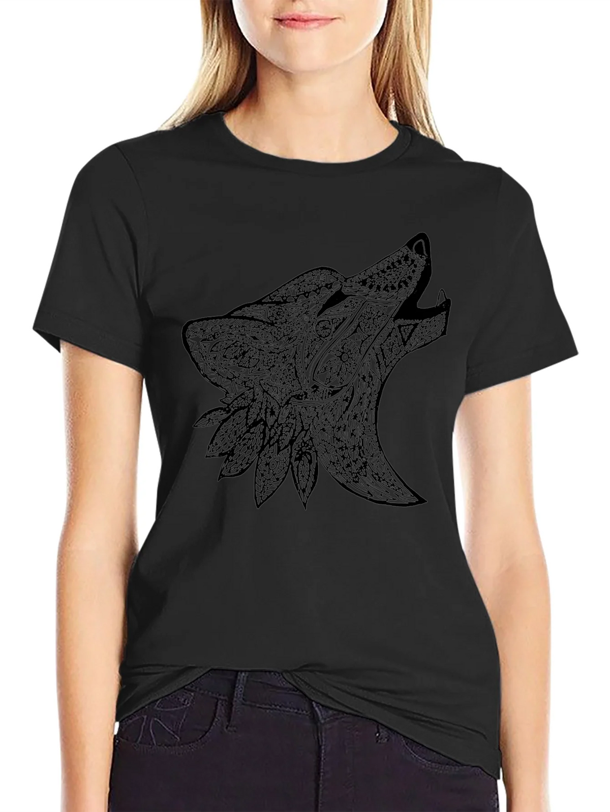 Black Wolf Design Graphic Tee product image 2