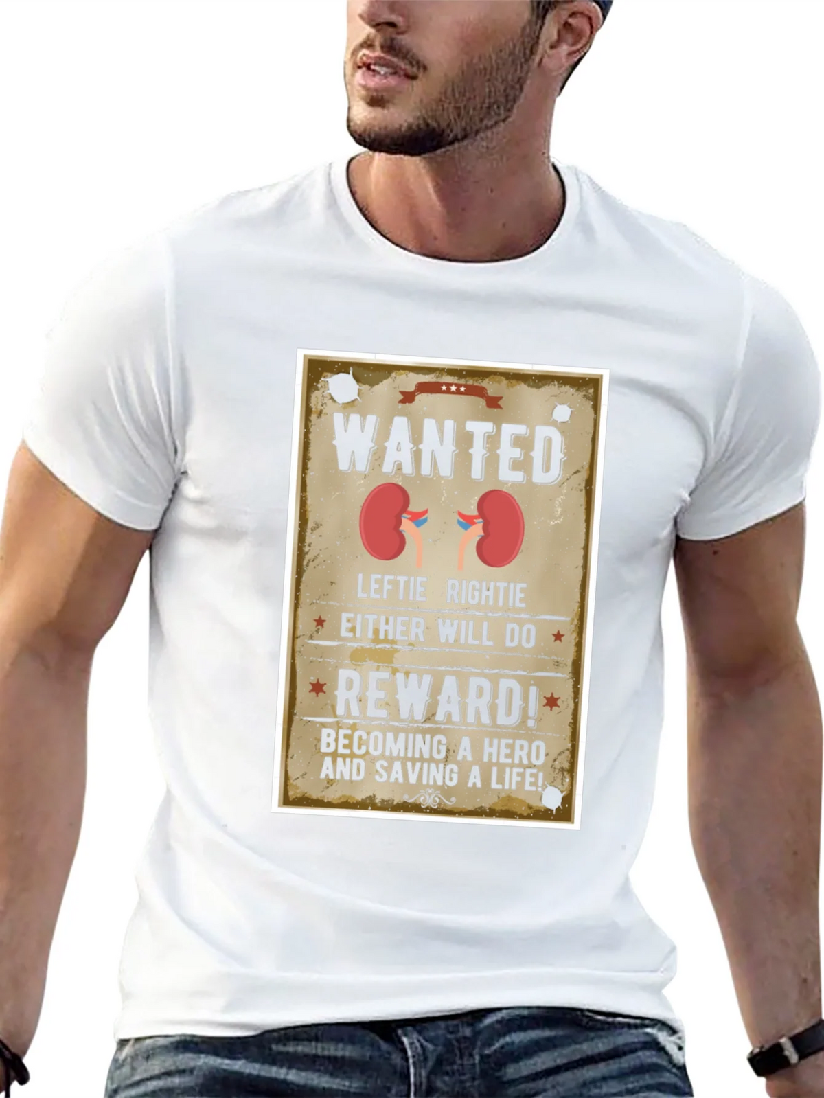 Wanted Kidney Donation T-Shirt - Be a Hero!