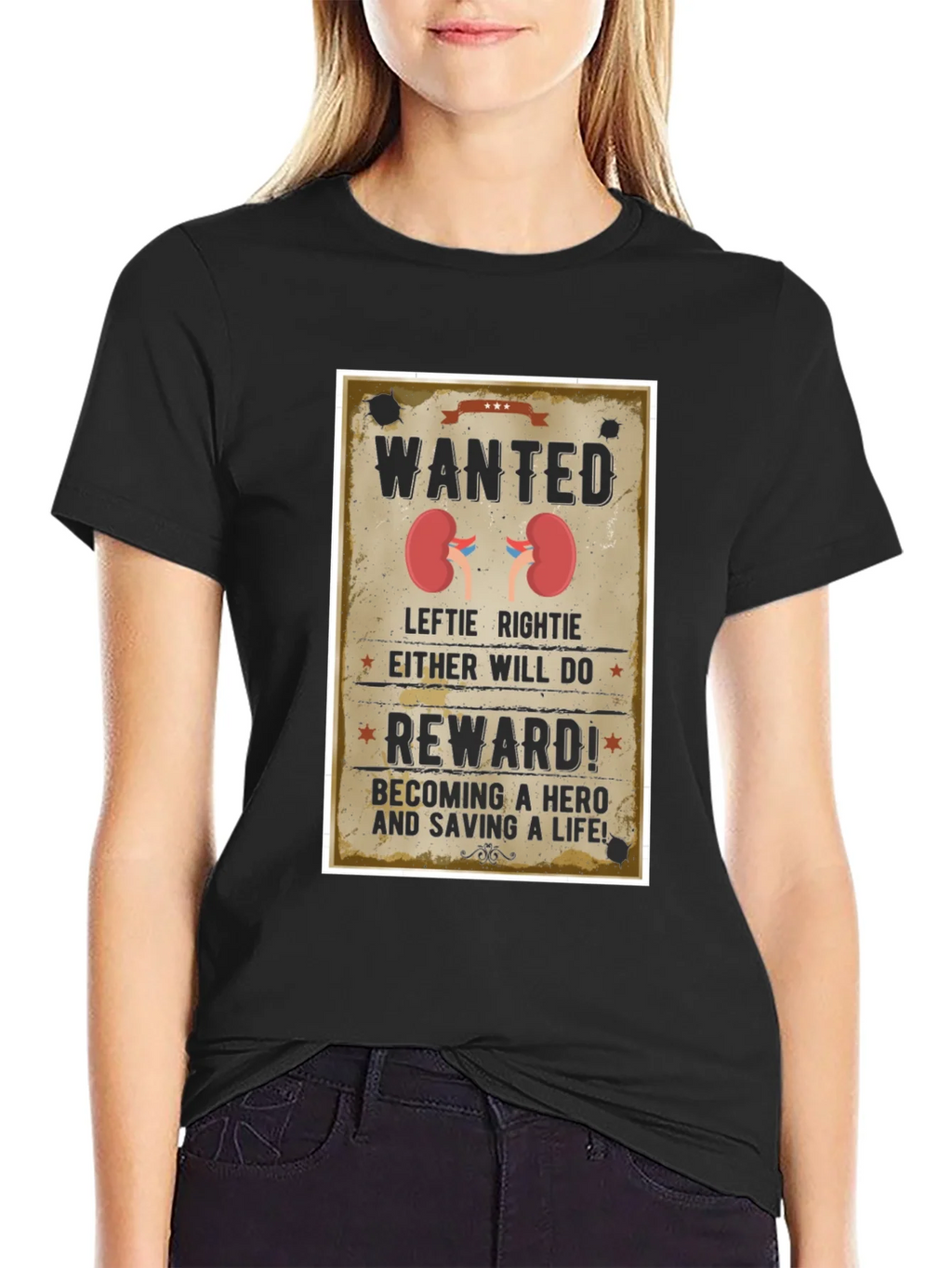 Wanted Kidney Donation T-Shirt - Be a Hero!