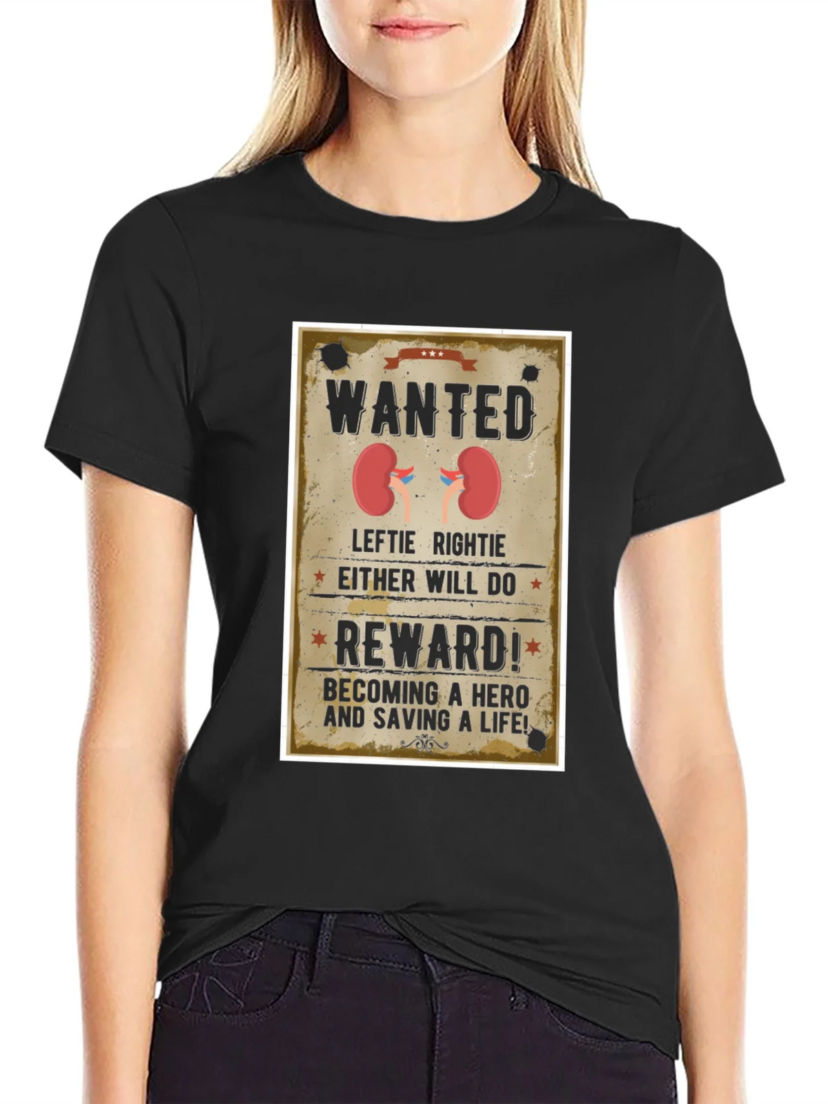 Wanted Kidney Donation T-Shirt - Be a Hero!