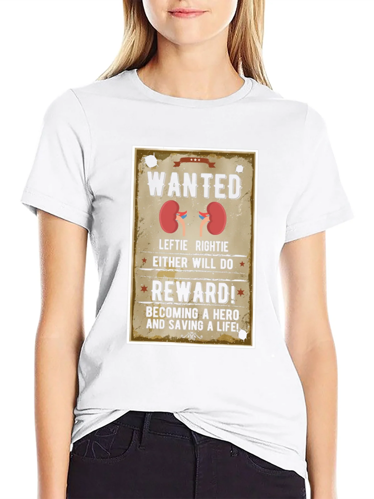 Wanted Kidney Donation T-Shirt - Be a Hero!