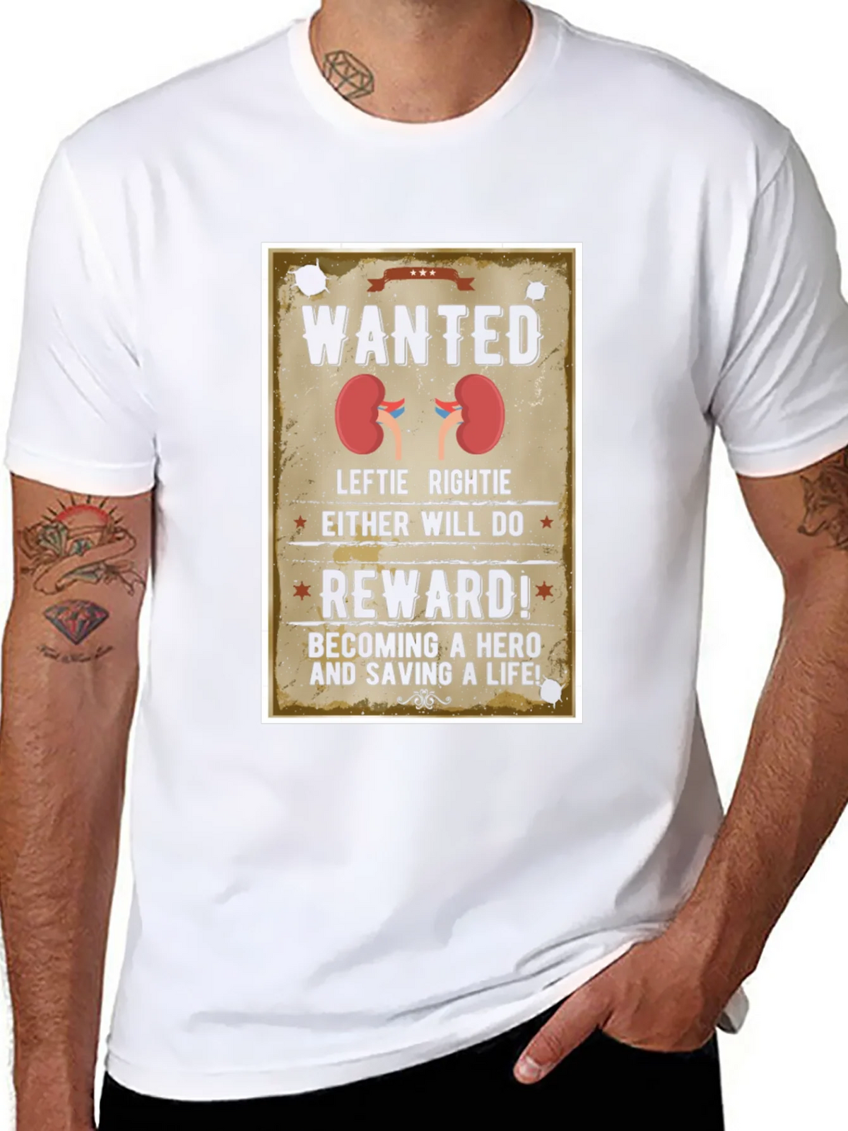 Wanted Kidney Donation T-Shirt - Be a Hero!
