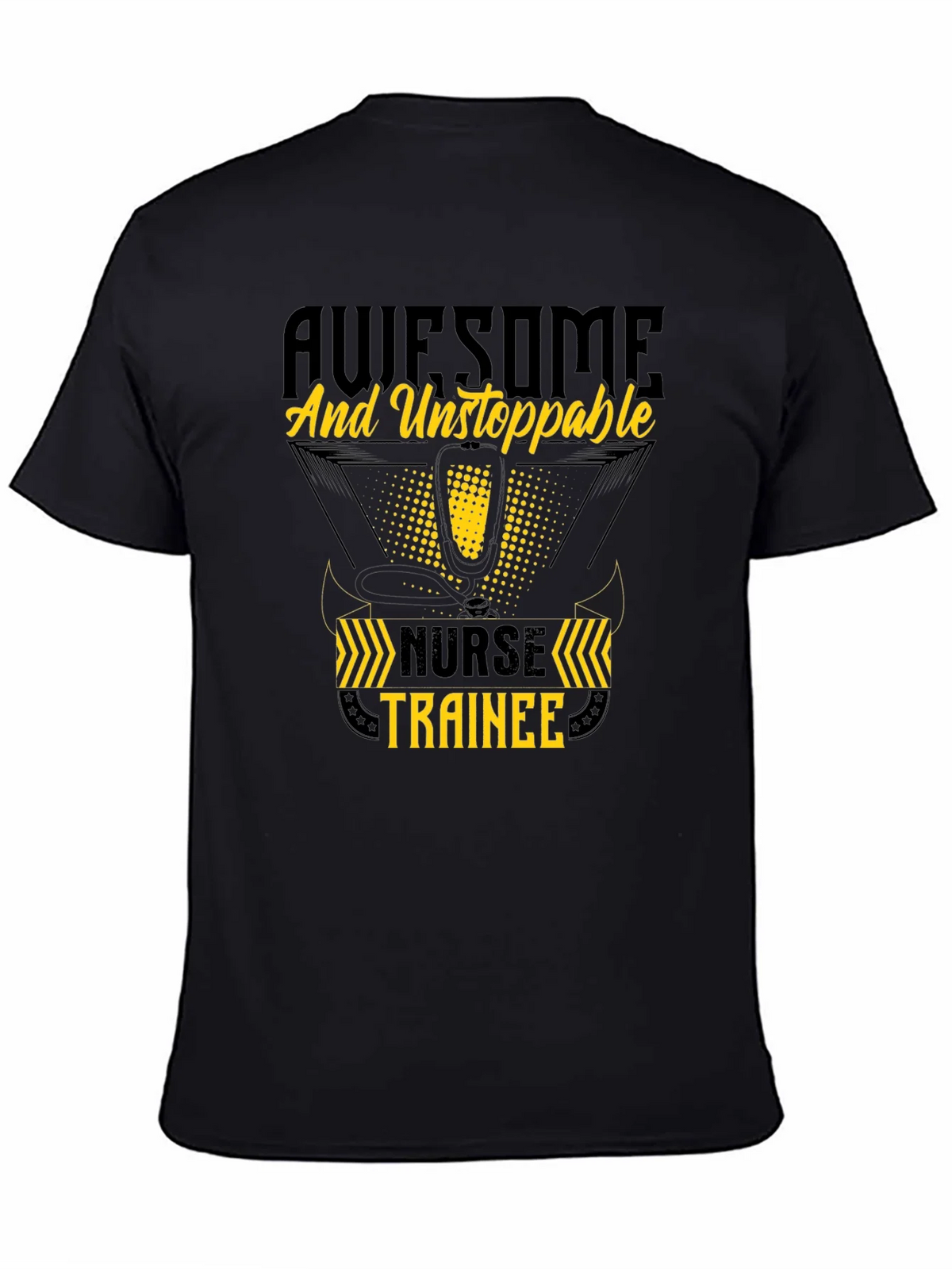 Awesome Nurse Trainee T-Shirt - Black Cotton product image 4