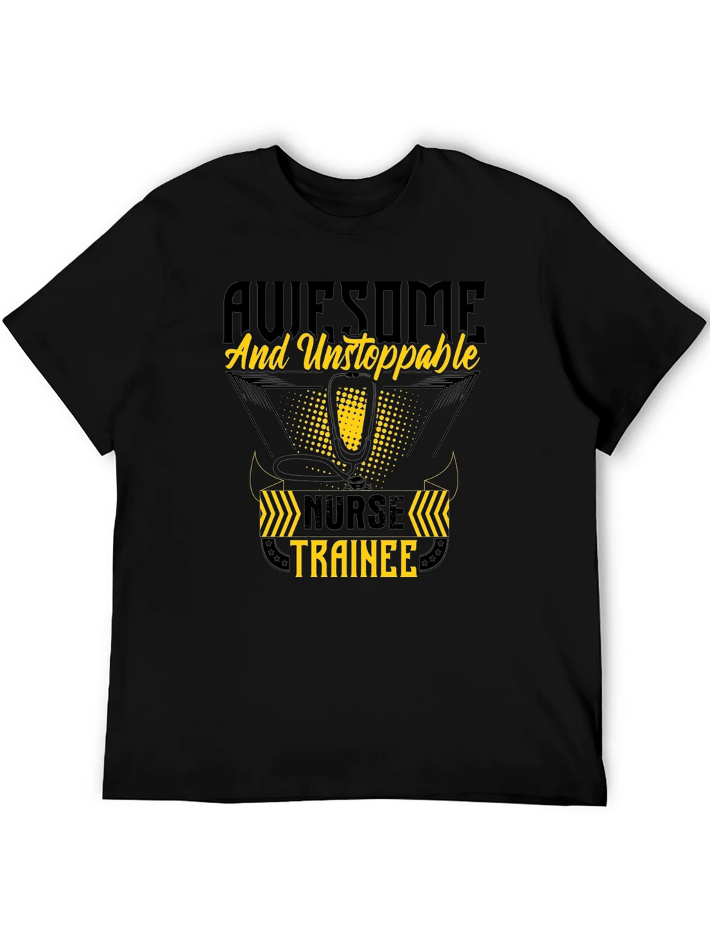 Awesome Nurse Trainee T-Shirt - Black Cotton product image 5