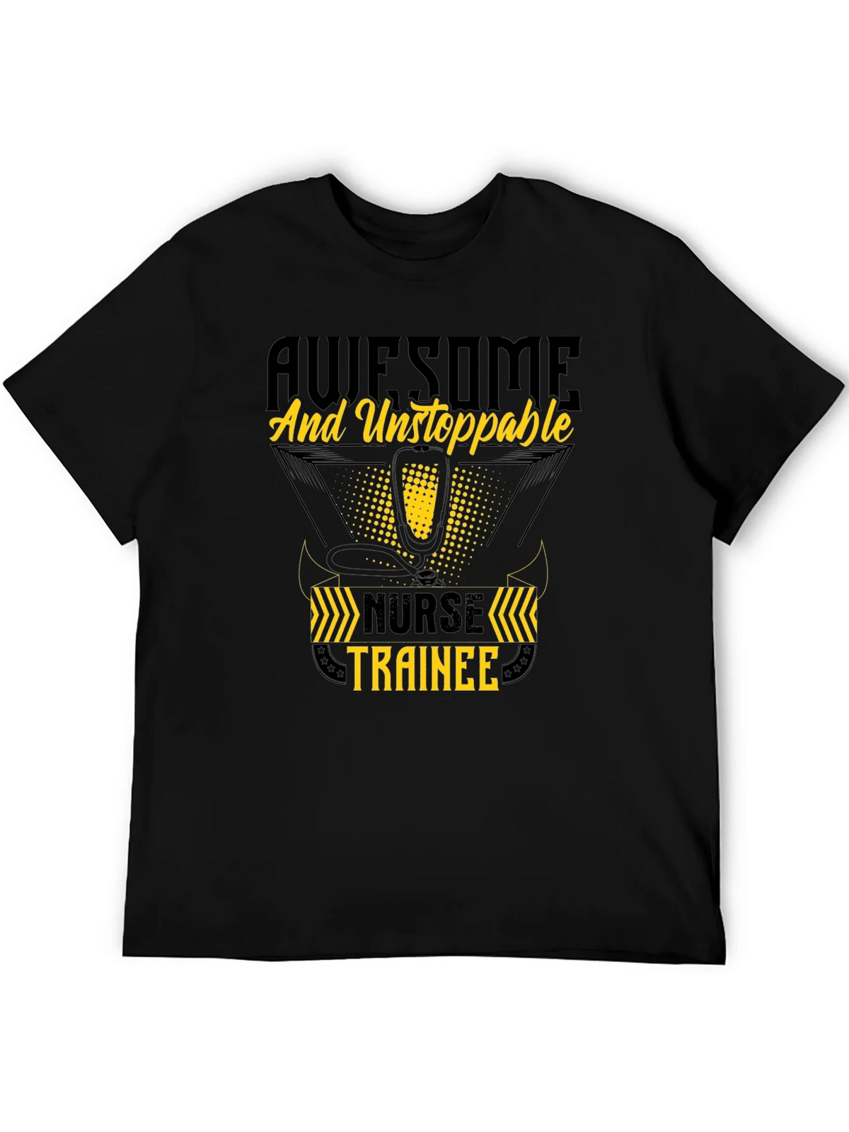 Awesome Nurse Trainee T-Shirt - Black Cotton product image 5