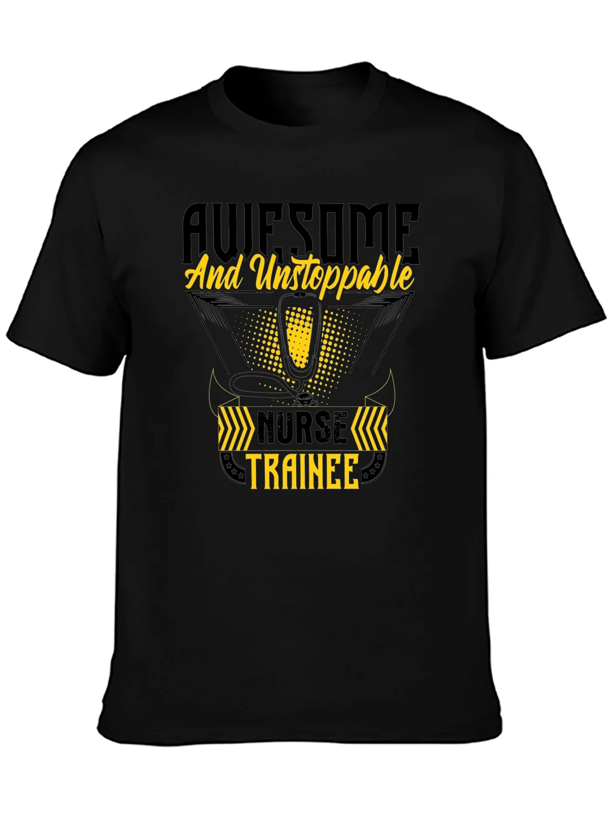 Awesome Nurse Trainee T-Shirt - Black Cotton product image 3