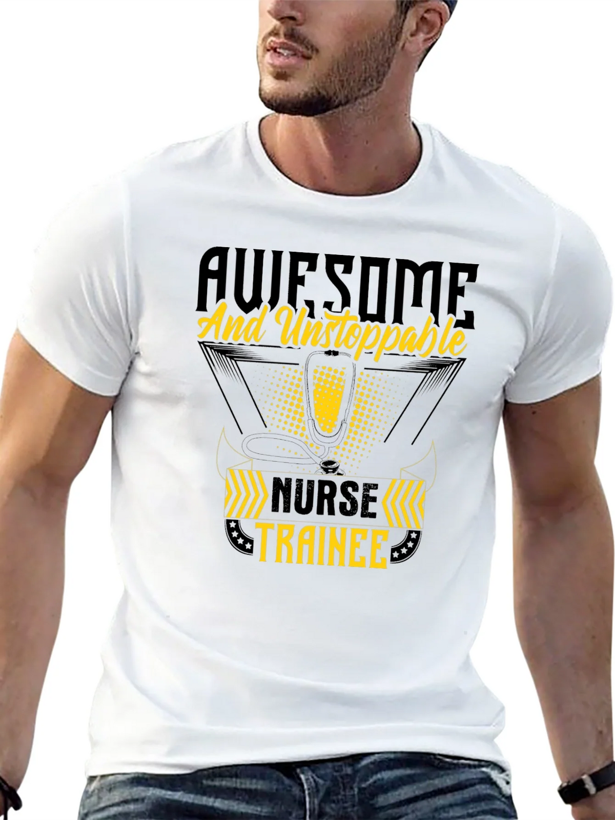 Awesome Nurse Trainee T-Shirt - Black Cotton product image 12