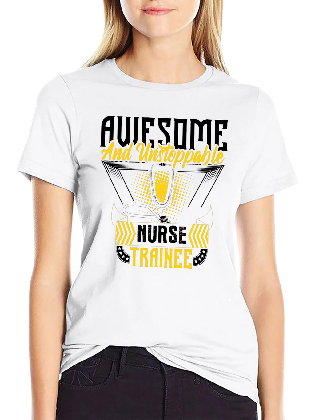 Awesome Nurse Trainee T-Shirt - Black Cotton product image 8