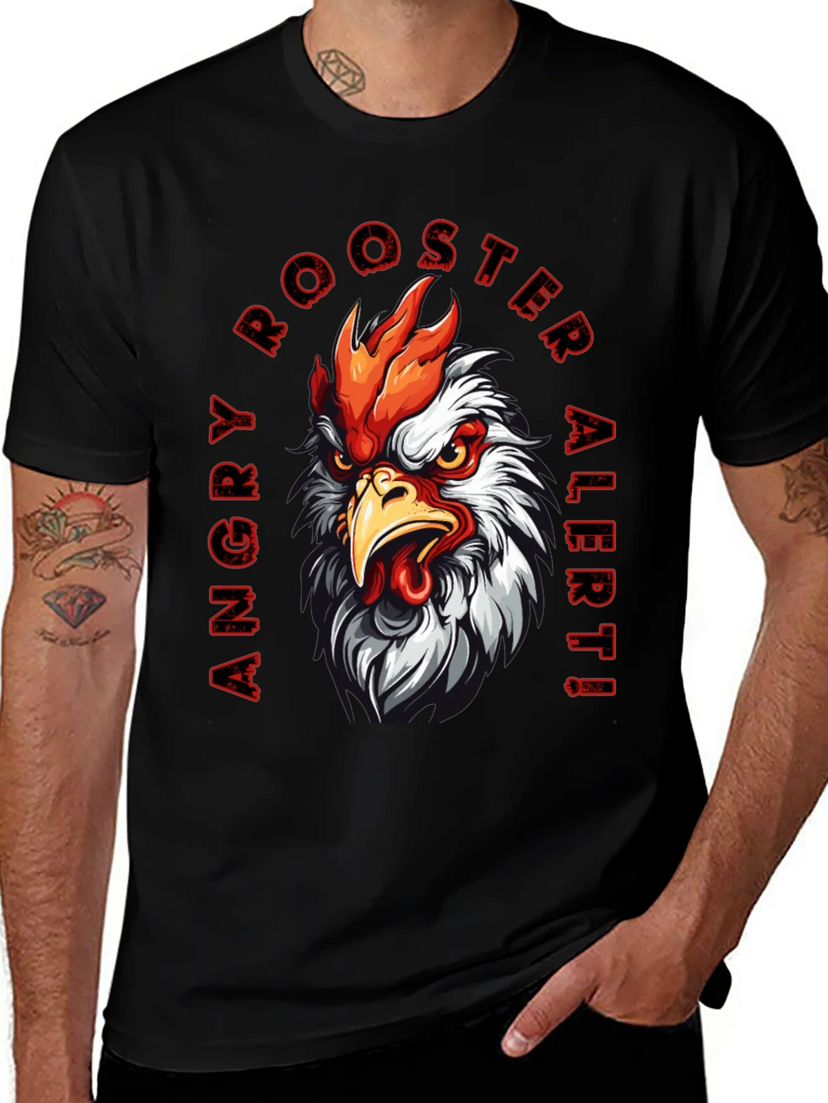Angry Rooster Alert Graphic Tee product image 1