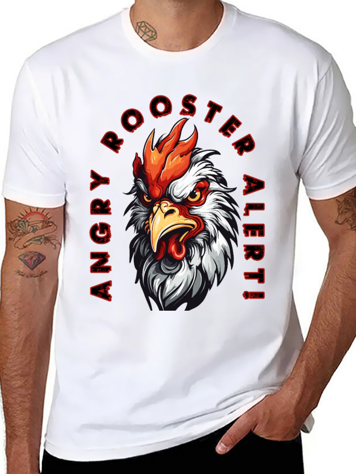Angry Rooster Alert Graphic Tee product image 7