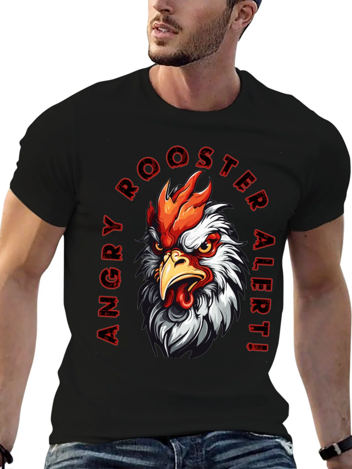 Angry Rooster Alert Graphic Tee product image 6