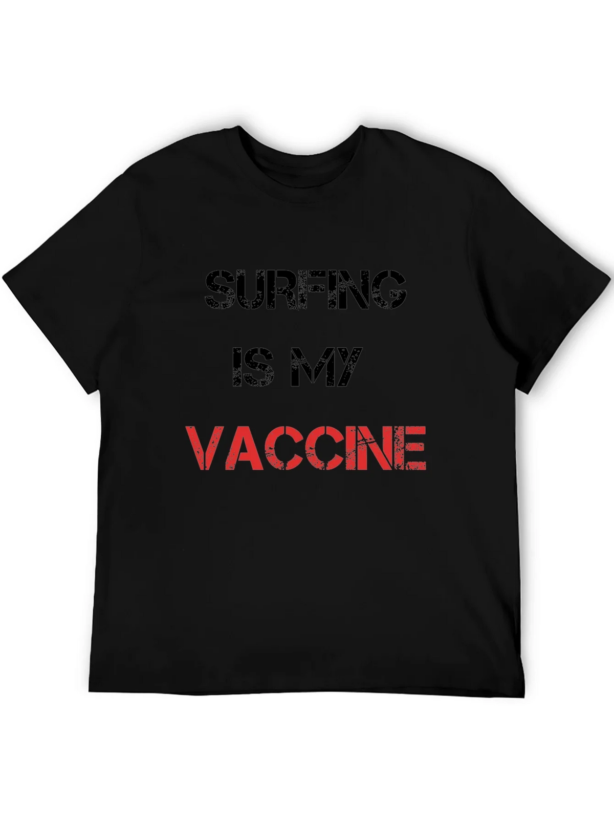 Surfing is My Vaccine T-Shirt - Black Cotton Tee product image 5