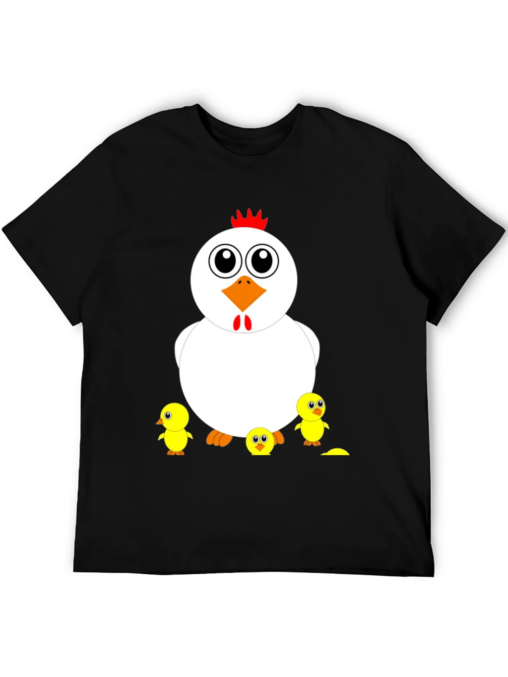 Funny Chicken & Chicks Graphic T-Shirt - Casual Black Tee product image 5