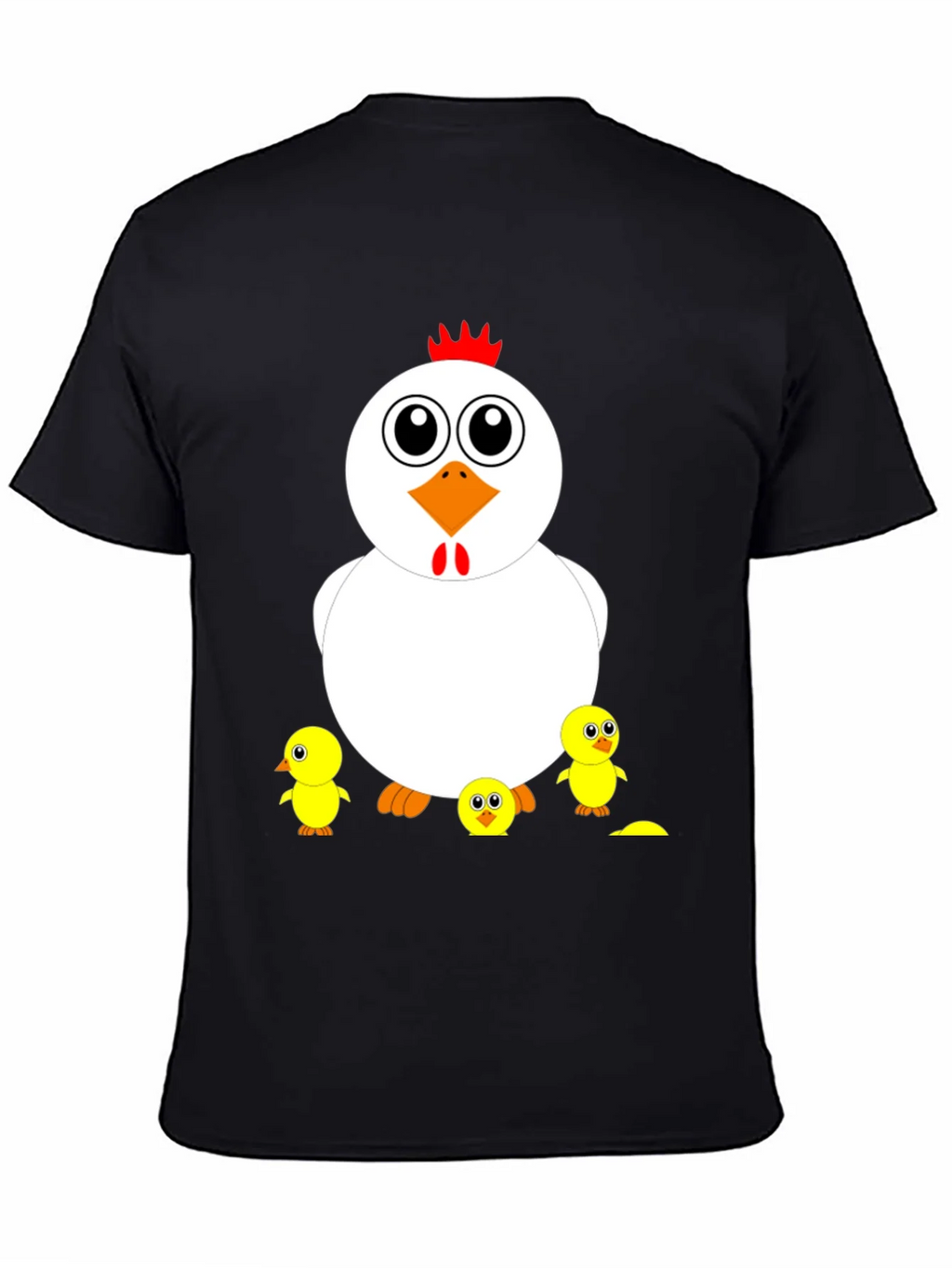 Funny Chicken & Chicks Graphic T-Shirt - Casual Black Tee product image 4