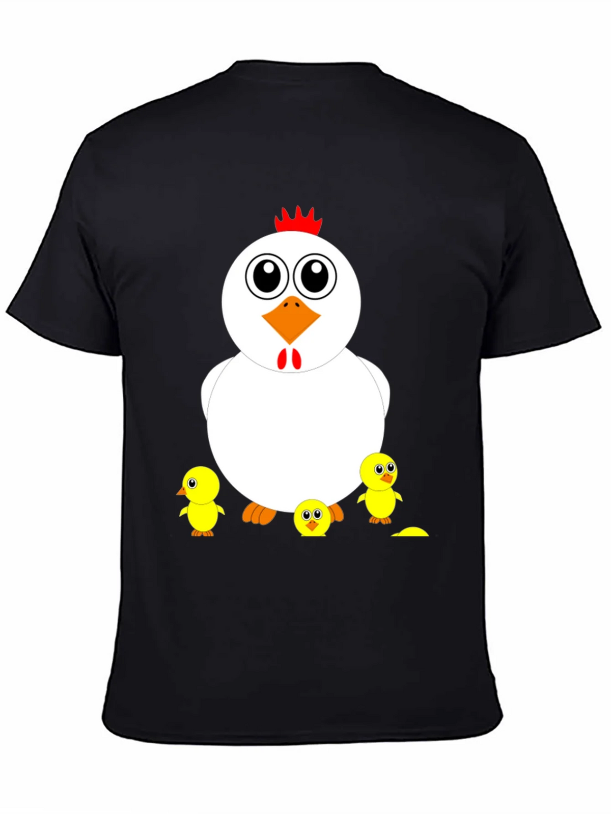 Funny Chicken & Chicks Graphic T-Shirt - Casual Black Tee product image 4