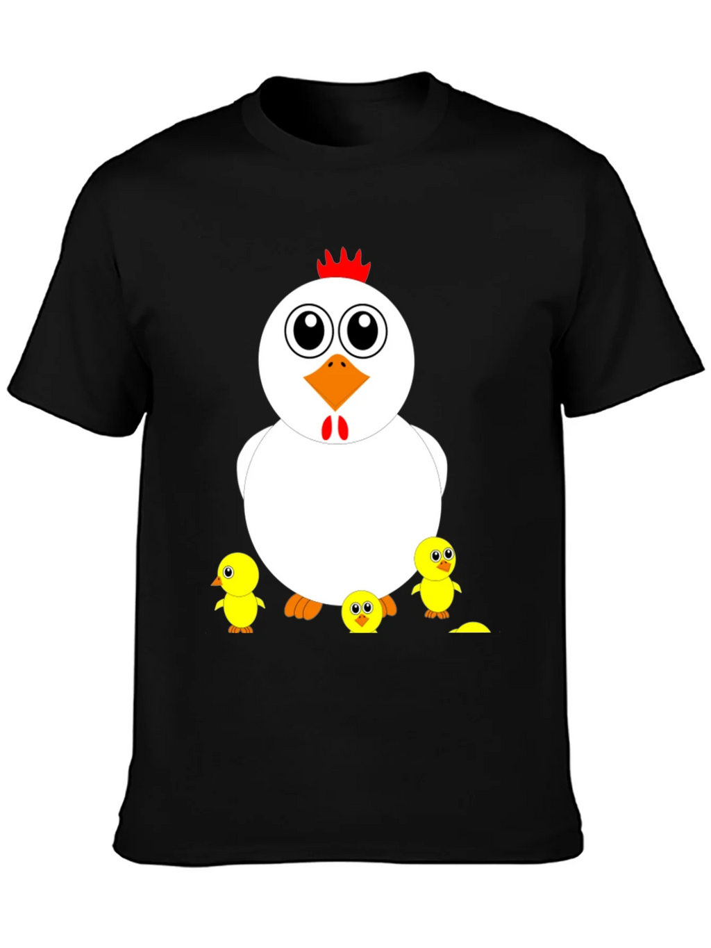 Funny Chicken & Chicks Graphic T-Shirt - Casual Black Tee product image 3