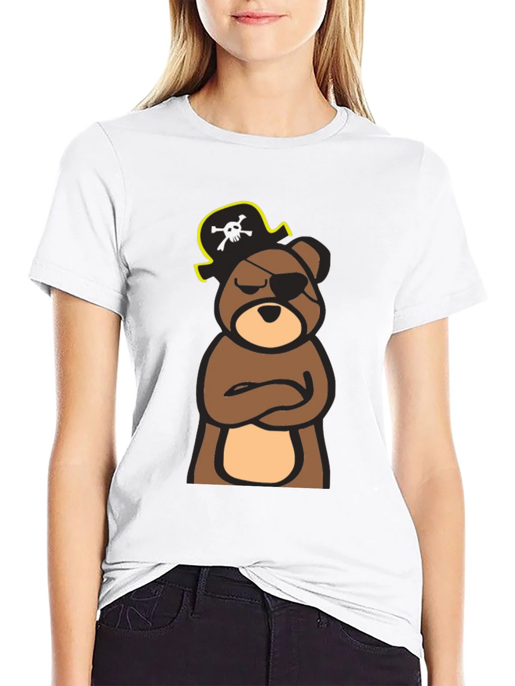 Pirate Bear Graphic Tee - Black Cotton T-Shirt product image 11