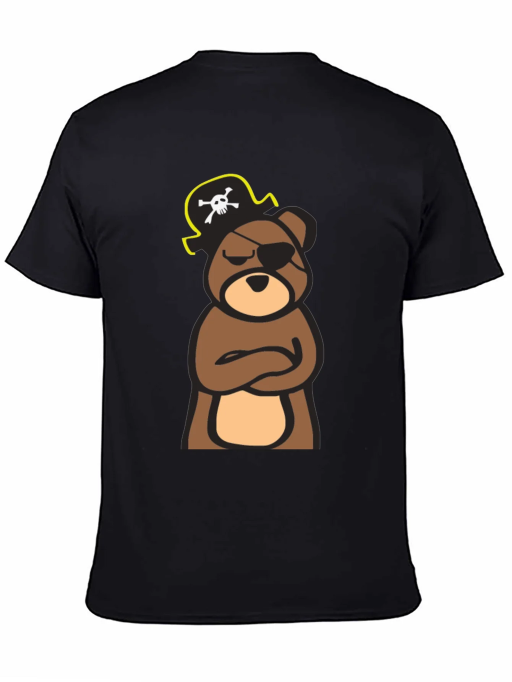 Pirate Bear Graphic Tee - Black Cotton T-Shirt product image 7