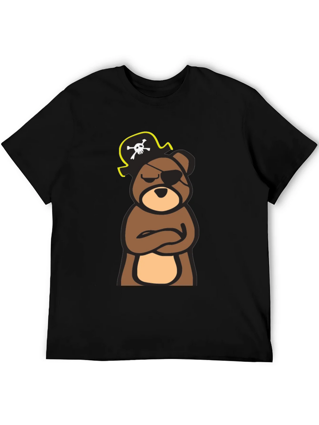 Pirate Bear Graphic Tee - Black Cotton T-Shirt product image 8