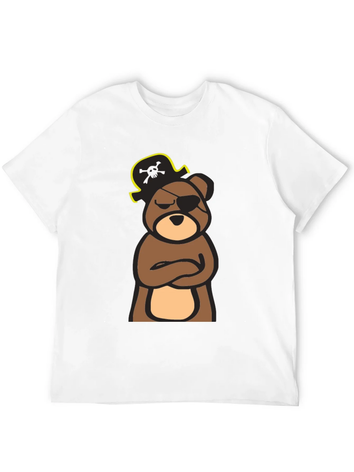 Pirate Bear Graphic Tee - Black Cotton T-Shirt product image 3
