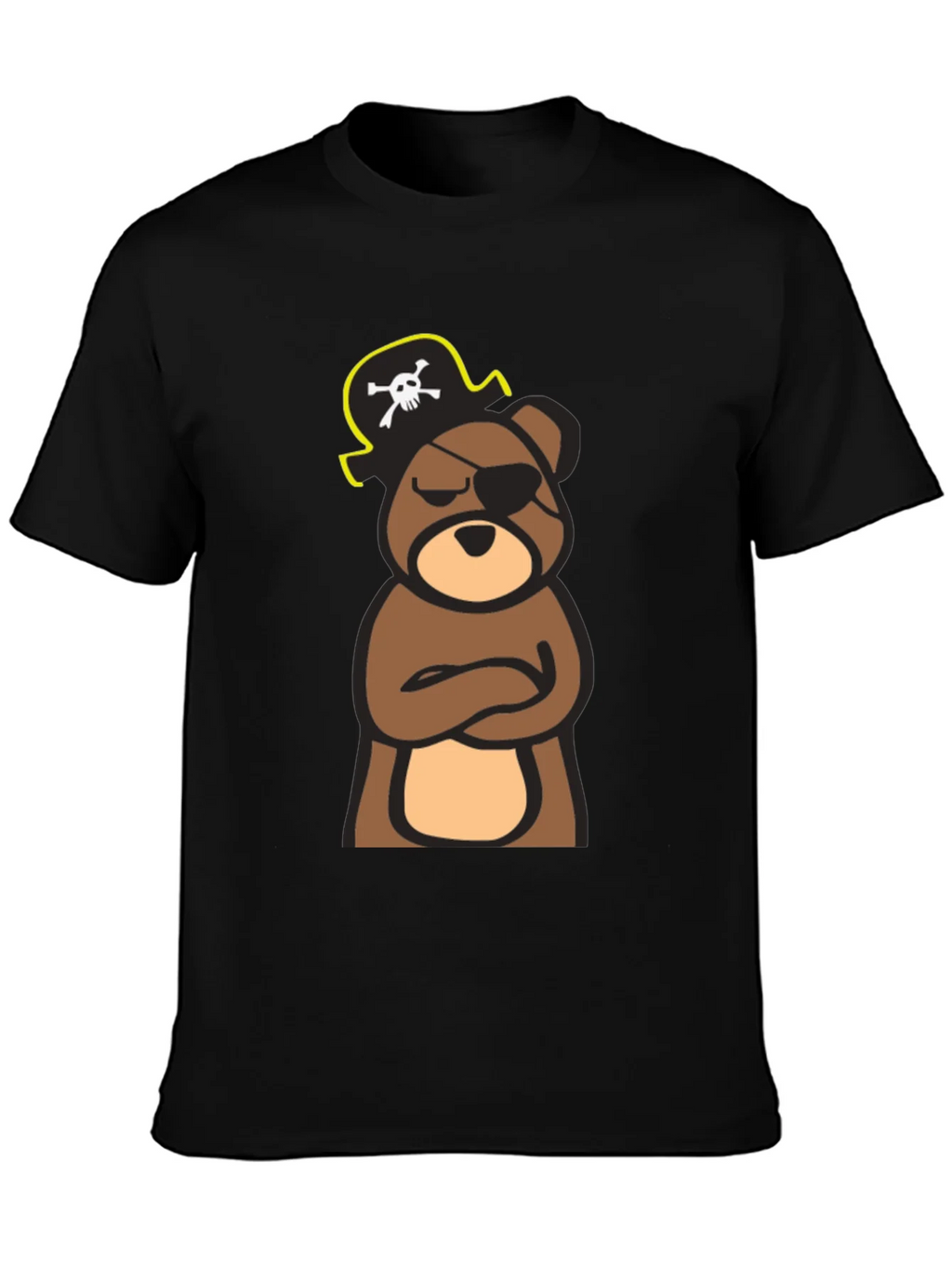 Pirate Bear Graphic Tee - Black Cotton T-Shirt product image 6