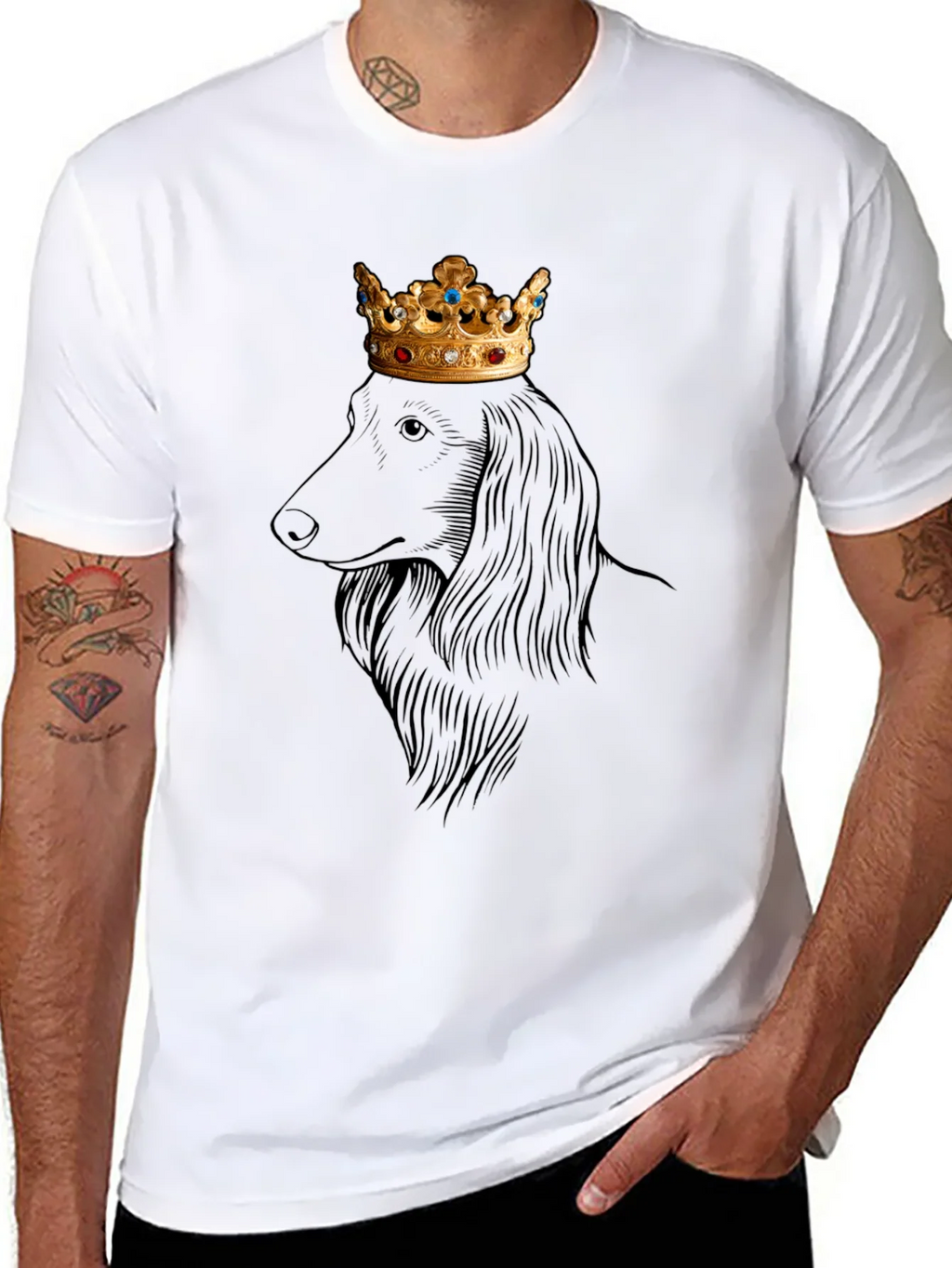 King Dachshund Graphic Tee - Regal Dog T-Shirt product image 7