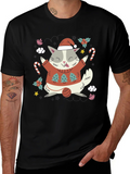 Festive Cat Christmas T-Shirt product image 1