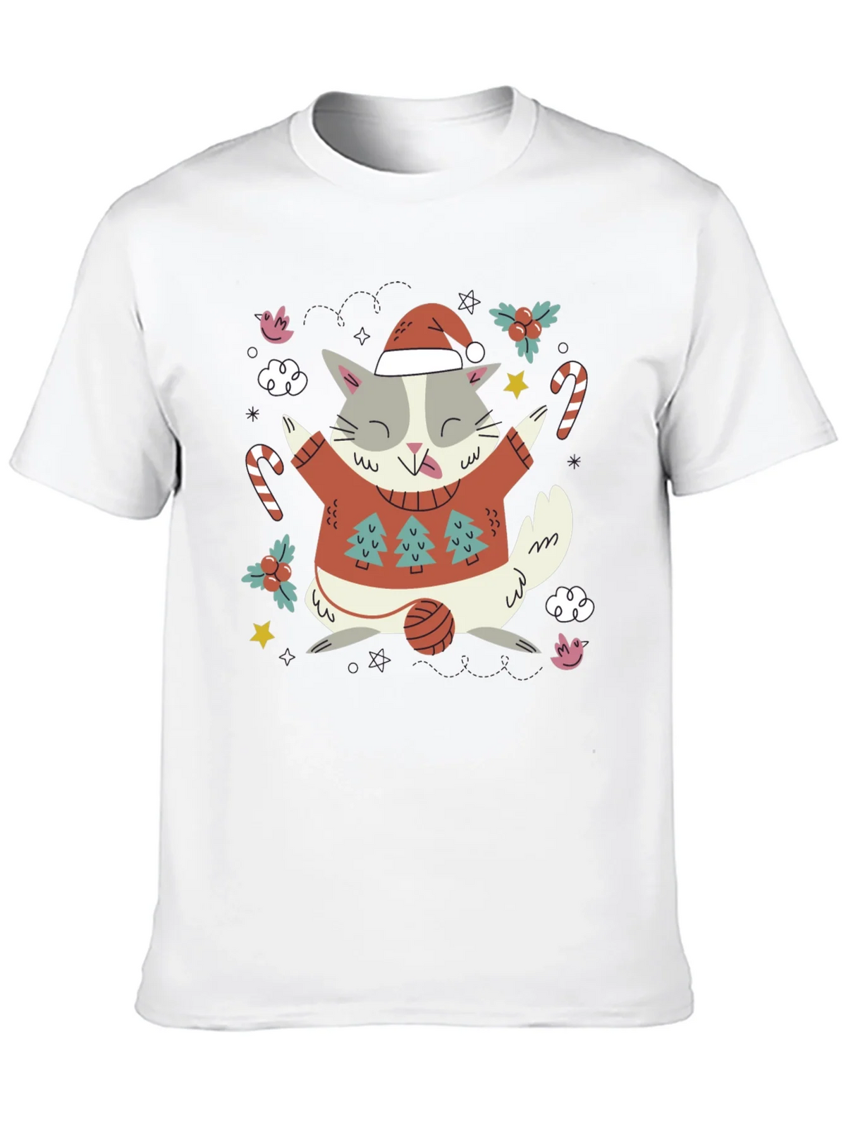 Festive Cat Christmas T-Shirt product image 9