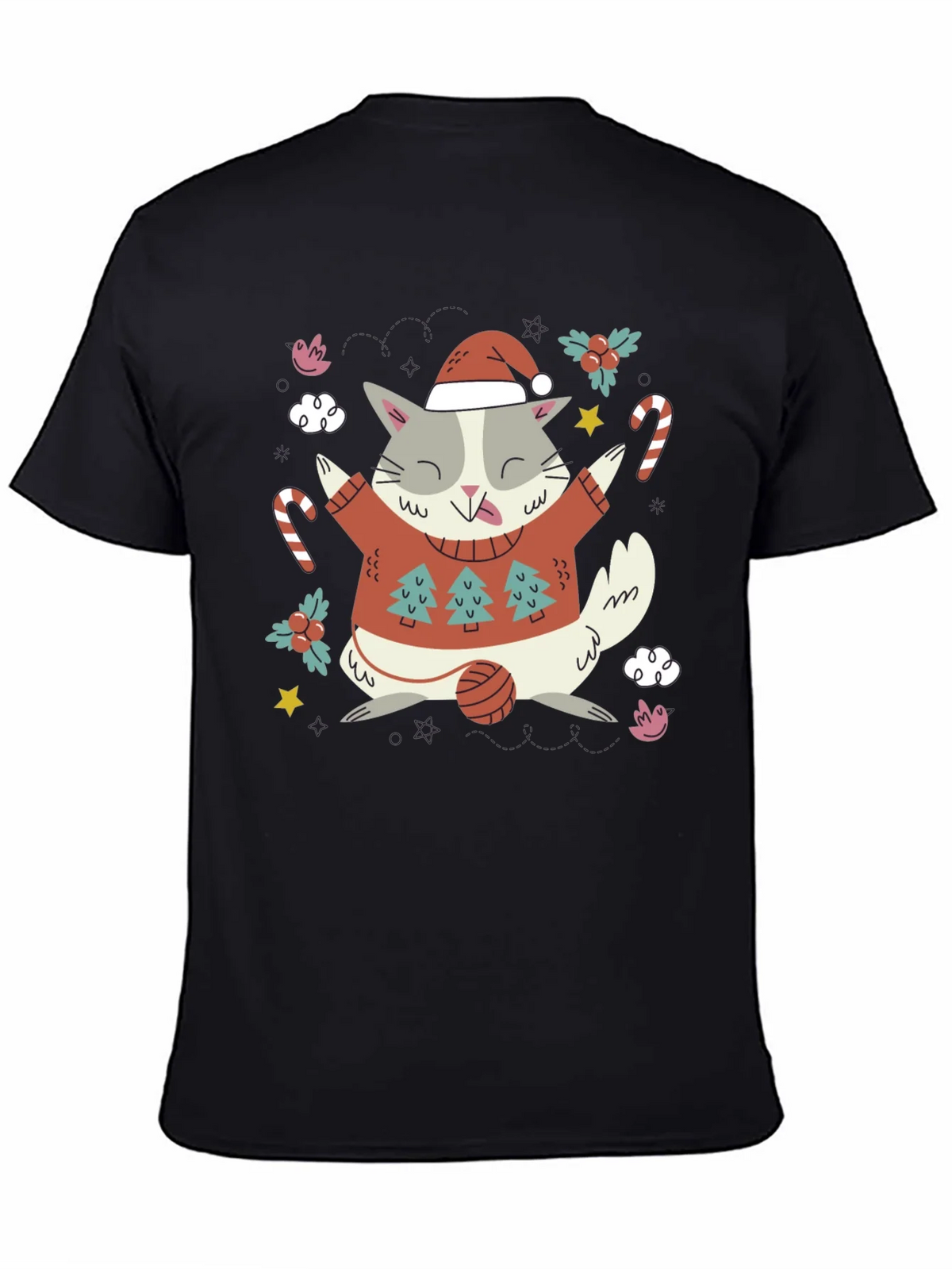 Festive Cat Christmas T-Shirt product image 4