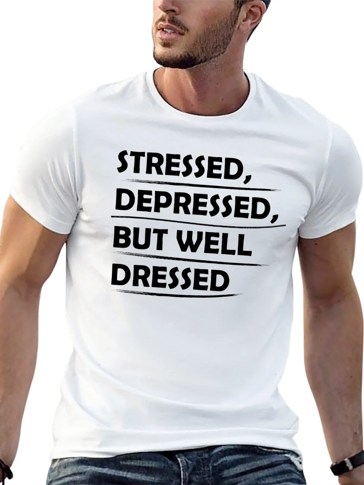 Stressed Depressed But Well Dressed T-Shirt product image 12