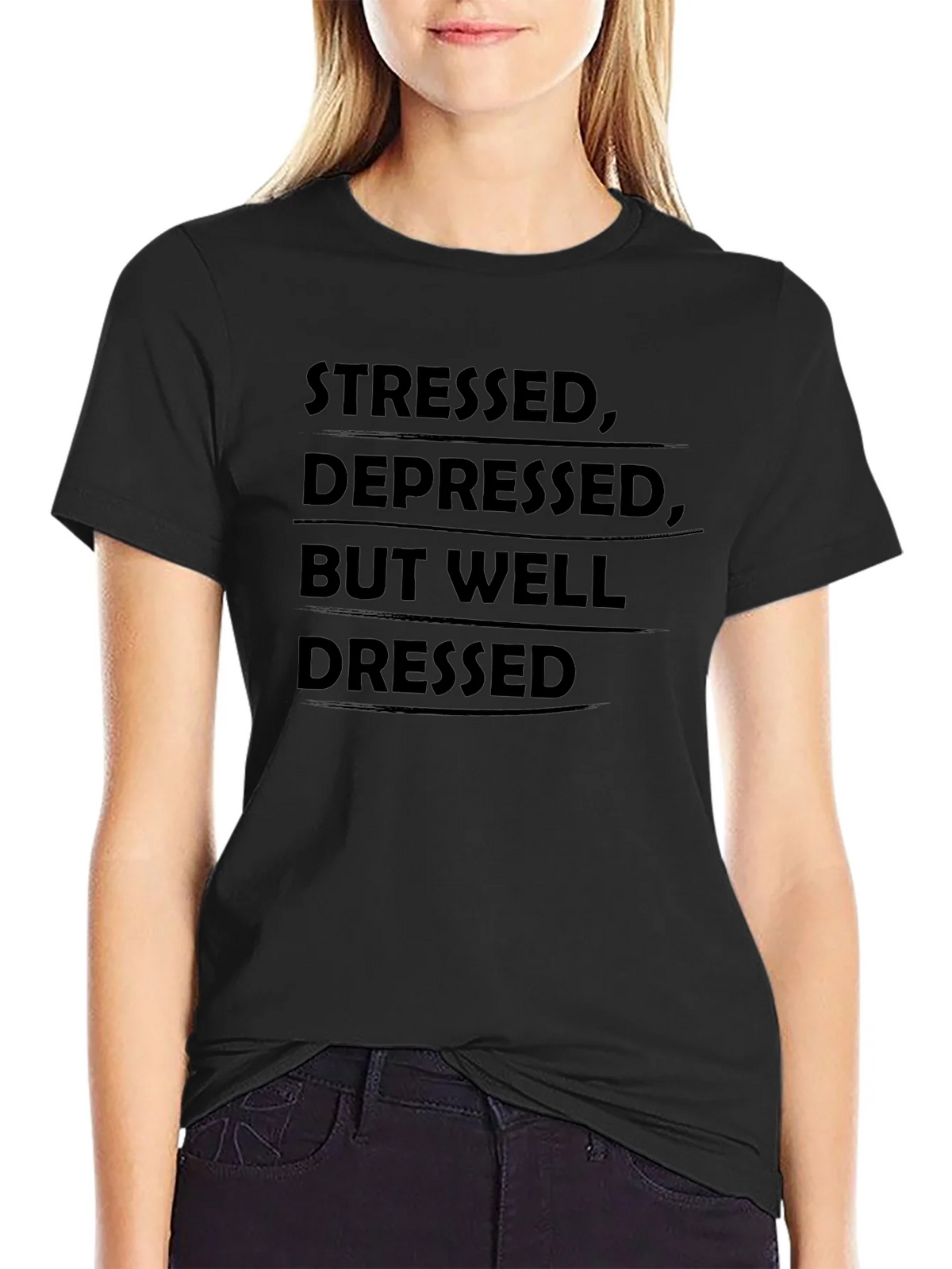 Stressed Depressed But Well Dressed T-Shirt product image 2