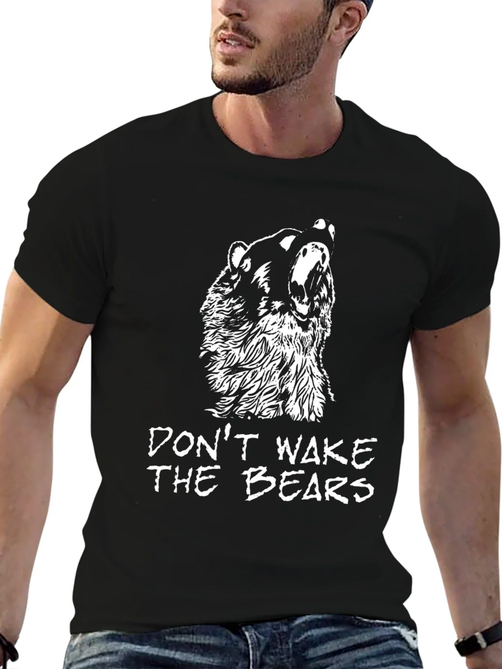 Dont Wake The Bears Graphic T-Shirt - Black product image 9