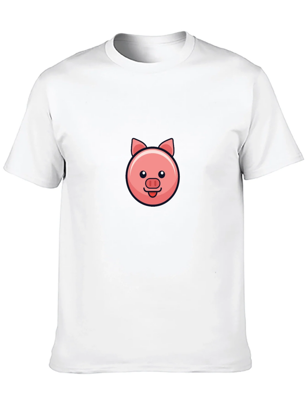 Cute Pig Face Black T-Shirt product image 9
