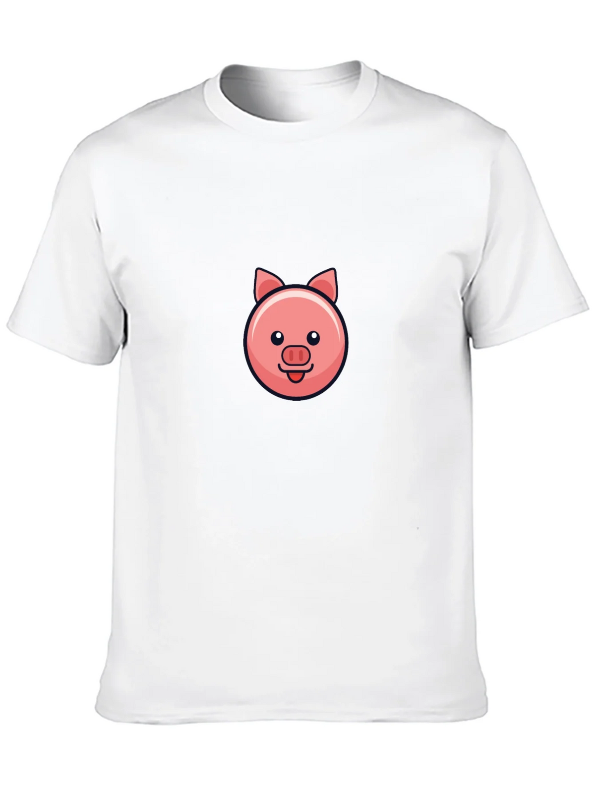 Cute Pig Face Black T-Shirt product image 9