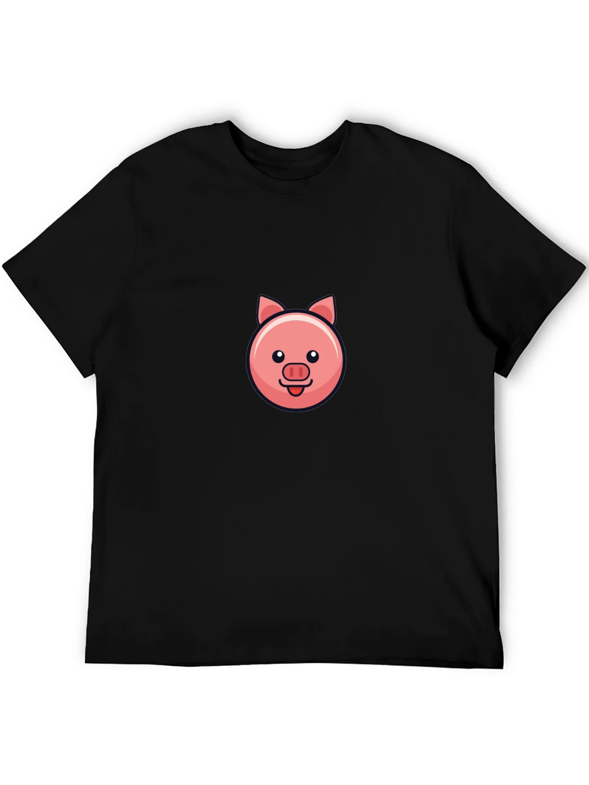 Cute Pig Face Black T-Shirt product image 5