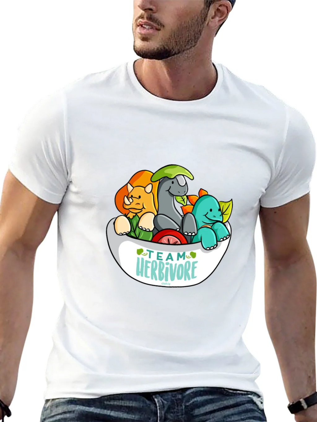 Team Herbivore Cartoon Dinosaur T-Shirt product image 12