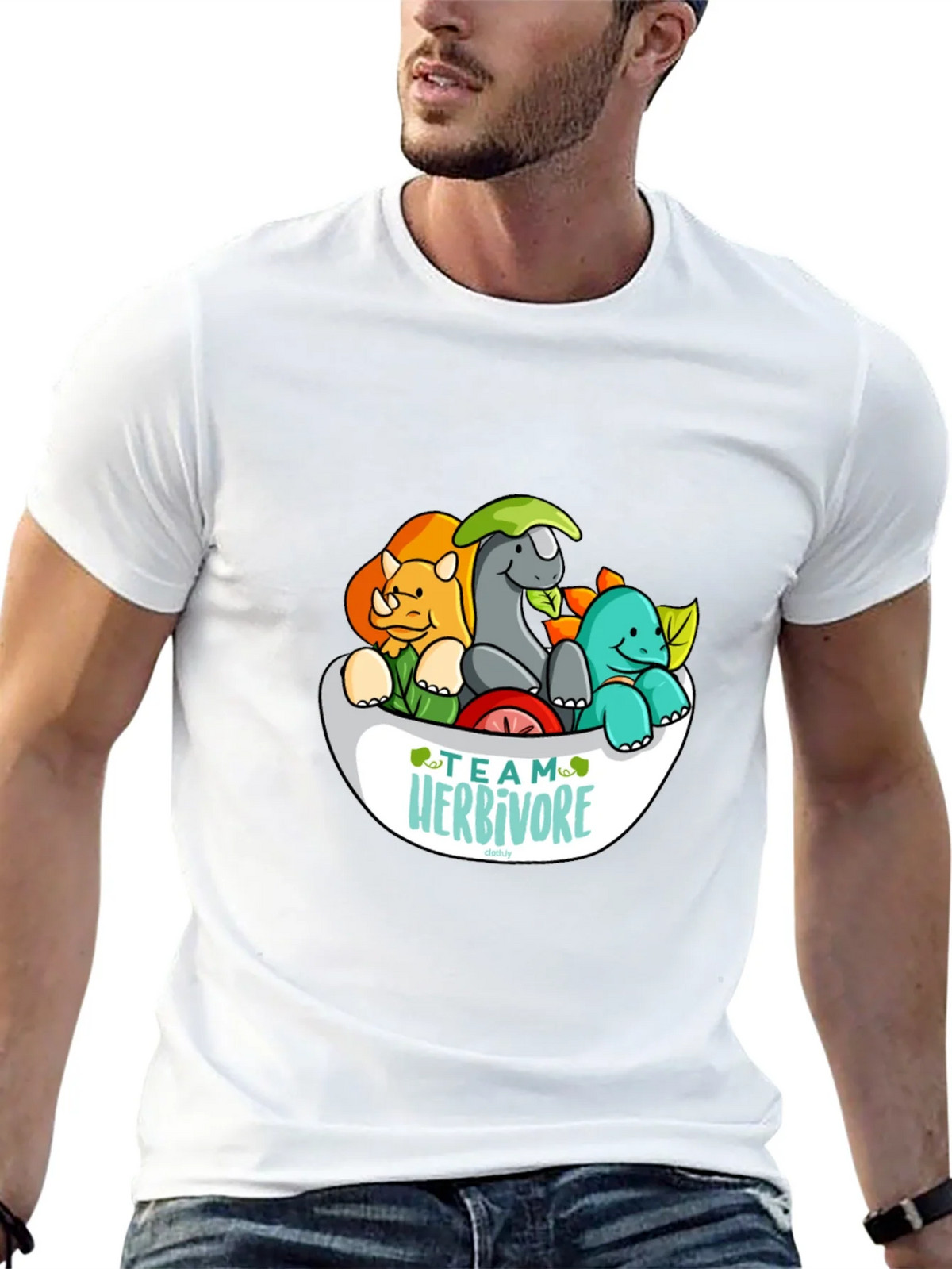 Team Herbivore Cartoon Dinosaur T-Shirt product image 12