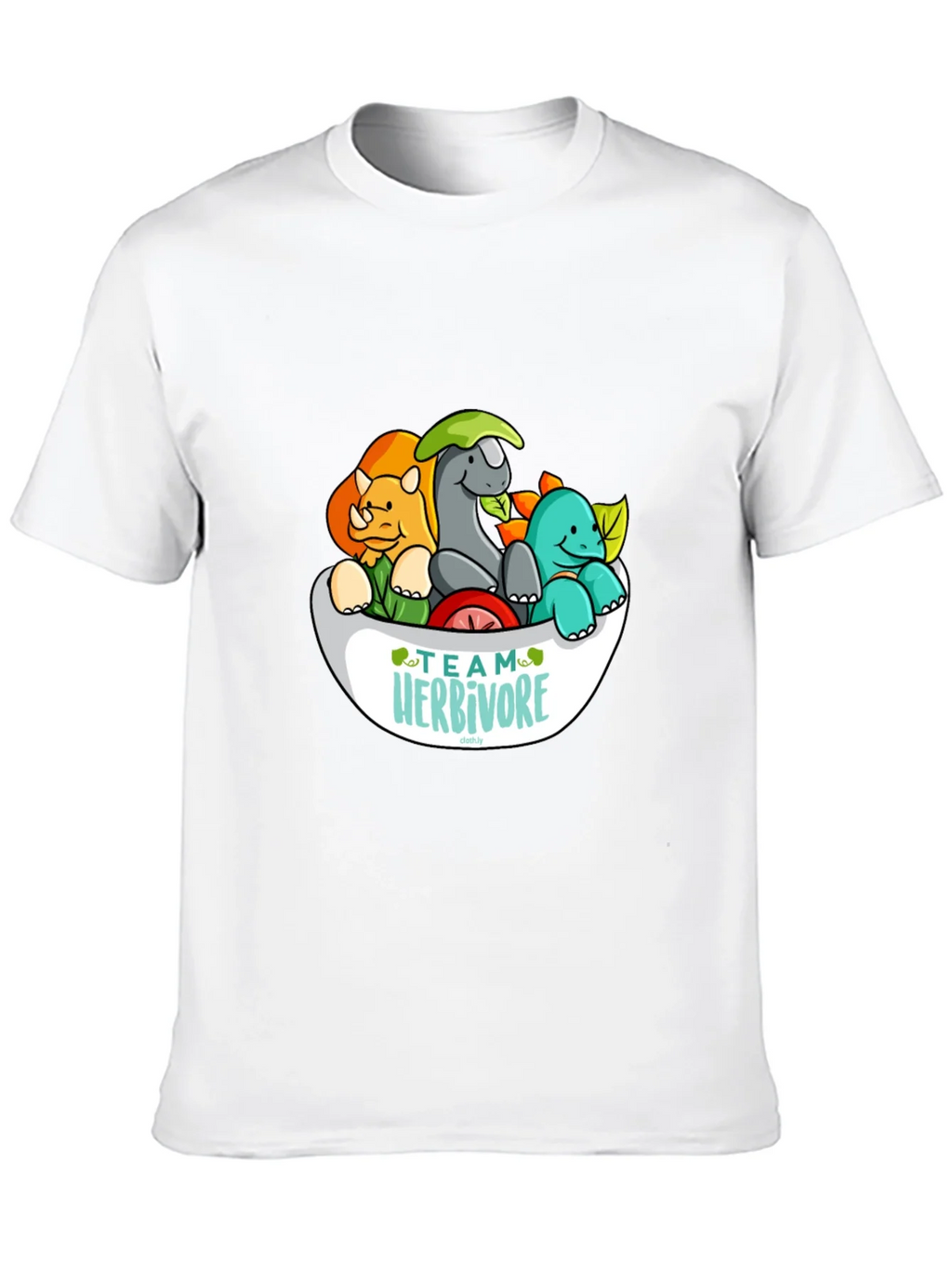 Team Herbivore Cartoon Dinosaur T-Shirt product image 9