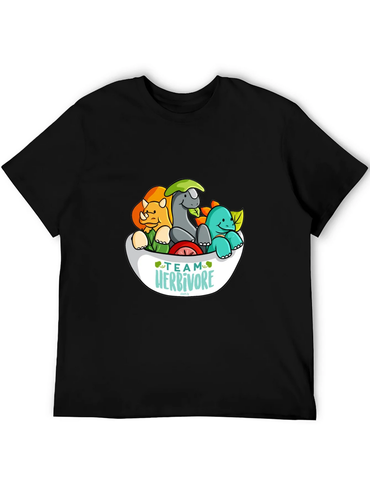 Team Herbivore Cartoon Dinosaur T-Shirt product image 5